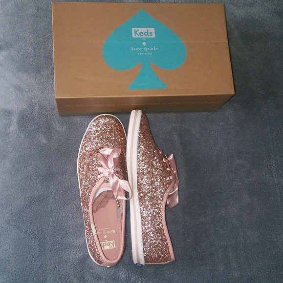kate spade Shoes - Kate Spade♠Rose Gold Glitter Keds